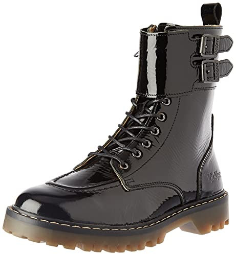 Kickers Deckranger, Bottillons Femme, Noir Vernis, 36