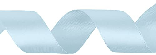 WedDecor 25mm x 10 Metres Double Sided Satin Polyester Ribbon for Gift Wrapping, Christmas, Packaging, Fabric, Wedding, DIY Art & Craft, Hair Bow, Cake, Sewing Projects, Home Decorations, Sky Blue | Satin Ribbon for Gift Wrapping, Christmas, Wedding, Crafting, Hair Bow, Sewing, Birthday Cake Decoration