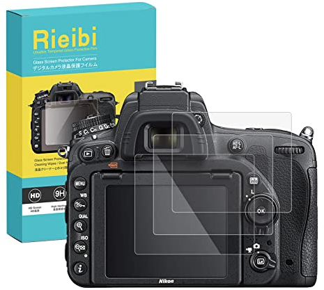Rieibi 3 Stück Schutzfolie für Nikon D750 Displayschutzfolie, 0,33 mm, Härtegrad 9H, gehärtetes Glas, für Nikon D750, mit Displayschutz