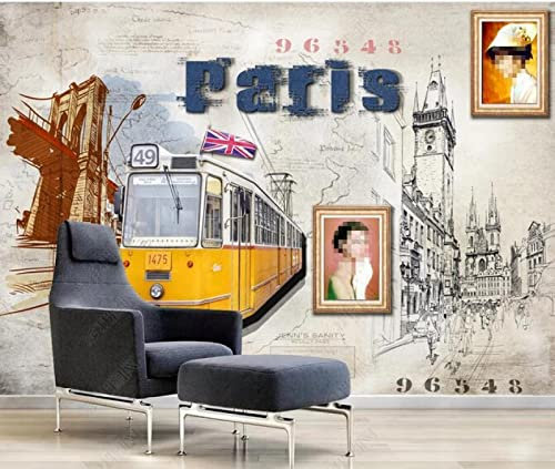 Papier Peint 3D Mur De Fond Sur Le Thème De Paris-300Cmx210Cm