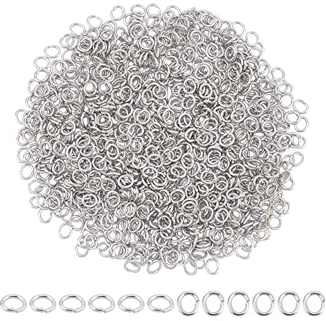 DICOSMETIC 1000 Stück 2.5mm 304 Edelstahl Ovale Biegeringe Offene Biegeringe Spaltringe Kettenverbindungsringe Kettenglieder Für Halsketten Armband Ohrring Schlüsselbund Schmuckherstellung 1x2mm