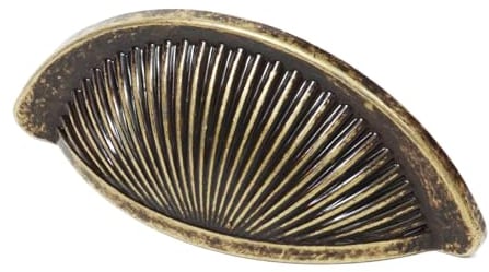 Decoranddecor Arro Half Moon Shaker Cup Handles Cabinet Pulls Zinc 64mm Hole Centre (Antique Brass) - 1 Pack