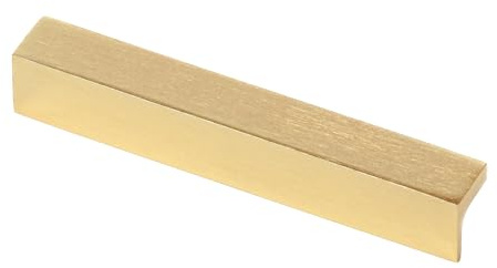 Decoranddecor Napa Modern L-Shaped Cabinet Pull Handles, Premium Zinc Architectural Hardware for Kitchen Drawers and Cupboards, Sleek Minimalist Design 96mm Hole Centres - Gold