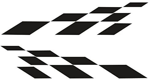 Autocollants pour Voiture,iSpchen 2pcs Autocollants De Voiture Auto-AdhéSifs-120 * 30cm-Bandes LatéRales Autocollant-Stickers Vinyle-Autocollants à Rayures Drapeau Damier Bande Autocollant