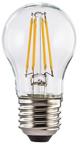 Xavax LED-Filament E27, 470lm ersetzt 40W, Tropfenlampe, Warmweiß, klar
