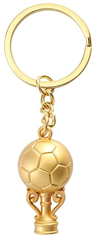 TRIXES Porte-clés Trophée de la Coupe du Monde en Or - Cadeau Parfait pour les Enfants, les Hommes et les Fans de Football - Pendentif Bijoux, Or, Taille Unique