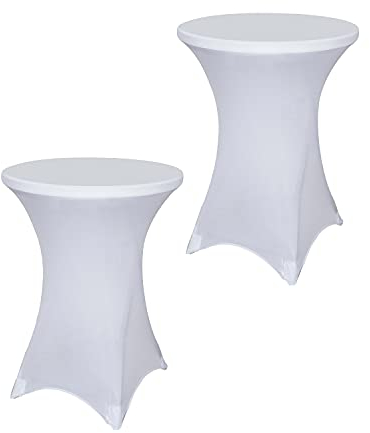 Dololoo Stretch Stehtischhussen Elasthan Tischdecke, Ø 80-85cmX110cm Rund Husse für Stehtische Tischhusse