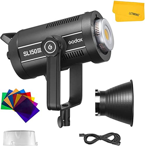 Godox SL150III SL-150 III LED Video Light, 5600K TLCI 97+ CRI 96+, 8 Lighting Effect, APP Bluetooth Control, Bowens Mount Photography Continuous Output Lightning for Studio Outdoor Shooting