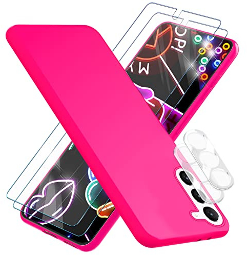 NALIA Coque Silicone Néon pour Samsung Galaxy S23 Plus - Soft-Touch, Rose | Finition Mate & Protection Airbag, Look Statement & Toucher Agréable, Garde Du Corps Caméra, NEONSHOCK