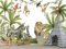 Naturempress Papier Peint Panoramique Peint À La Main Animal Jungle Papier Peint Intissé 3D Tapisserie Poster Decoration Murale Chambre Salon