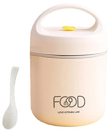 Lonchera aislada, contenedores térmicos apilables de 2 niveles, termo portátil a prueba de fugas, tarro de comida con cuchara, recipiente de alimentos de acero inoxidable caliente y frío, olla térmica