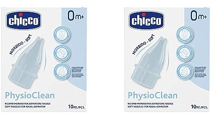 Chicco Physioclean Ricambi per Aspiratore nasale, pratico e delicato, 10 pezzi (Confezione da 2)