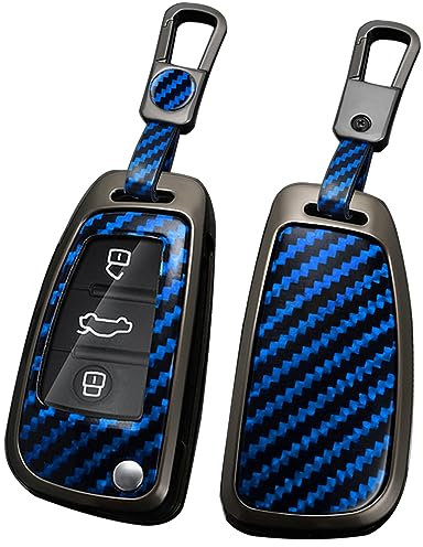 ontto Schlüsselanhänger-Abdeckung passend für Audi A1, A3, A4, A6, A8, Quattro Q2, Q3, Q7, R8, RS3, Rot, Red