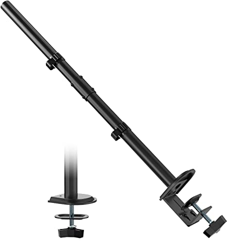 WORLDLIFT Extra Tall Sturdy Center Pole for Monitor Arm Mount 31.9inches Steel Monitor Stand C Clamp/Grommet Pole only