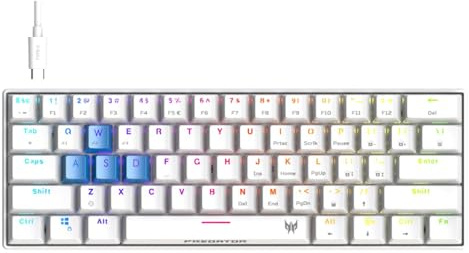 acer Predator Aethon 330 Gaming-Tastatur, platzsparendes 61-Tasten-Design, 100 % Anti-Ghosting mit N-Key Rollover, Kailh Blue Switches, personalisierte RGB-Beleuchtung, Dual-Modus, kabelgebunden und
