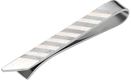 Dsnyu Krawattennadel Edelstahl, Krawattennadel Vintage Silber Spiegeldünner Schlanker Krawattenklammerverschluss Herren Schmuck mit Geschenkbox