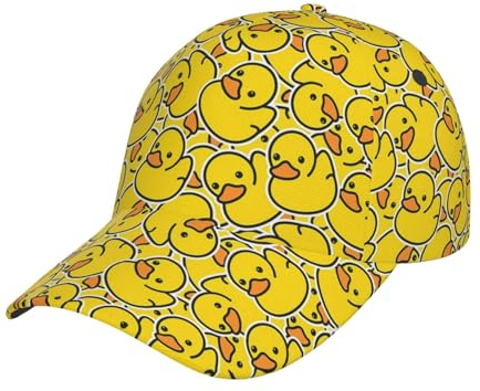 KVHSVEGO Niedliche Hüte mit Enten-Print für Damen und Herren, Baseballkappe mit Enten-Print, verstellbare Trucker-Mütze, Einheitsgröße