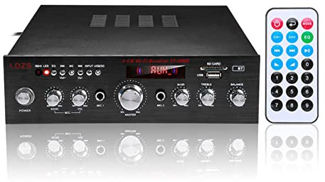 Amplificador de Sistemas de Audio AV608 2000W 5 Amplificador de Potencia de Audio Bluetooth del hogar del Canal DE Alta FIDELIDAD Digital AV AMP Speaker Control Remoto Reverb 2 Mic FM USB SD