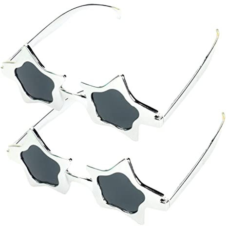 LALADEFIEE 2stücke Sternbrillen Lustige Partybrillen Discobrillen Sternsonnenbrillen Für Halloween Karneval Cosplay Party Feste Junge Mädchen Männer Frauen Bruchfest Leicht