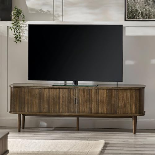 Julian Bowen Arya TV Unit for up to 55 TVs, Dark Oak Effect - H55 x W160cm | Modern Media Unit for Living Room, Practical Storage
