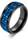 Tolldek Ring Verlobung Männer 8MM, Bandringe Spinner mit Getriebe Verlobungsring, Schwarz Blau Edelstahl Trauringe Freundschaftsringe, Gr.57 (18.1)