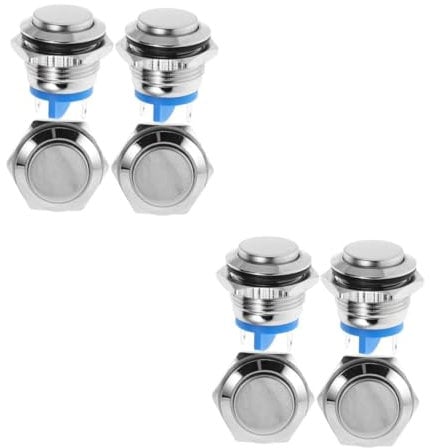 DOITOOL 2sets Door Bell Push Button Replacement Kit Round Doorbell Button for Home Office Classroom 4pcs*2