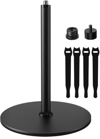 Borenbuir Tischmikrofonständer, verstellbarer Tisch-Mikrofonständer mit Mikrofon-Clip, 5/8 Zoll männliche Schraube für Blue Yeti SM58 SM48 PGA48 AT2020, ATR2100x-USB Samson Q2U