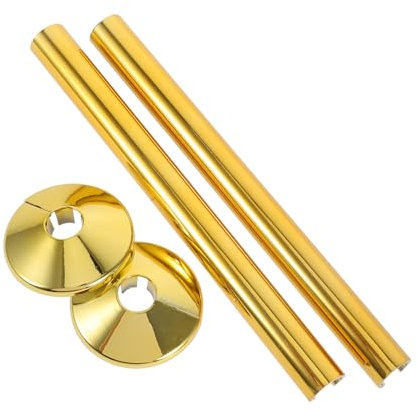 HIAKDOFT 2sets Radiator Pipe Covers Trim Chrome Radiator Pipe Caps for Bathroom Stove Flue Covers