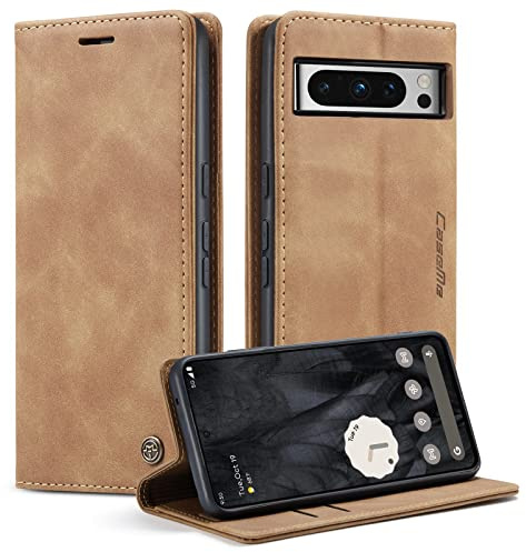 Monweicz Handyhülle für Google Pixel 8 Pro Hülle Premium Lederhülle Klappbar Flip Case Tasche Magnet Kartenfach Standfunktion Klapphülle Schutzhülle für Google Pixel 8 Pro - Braun