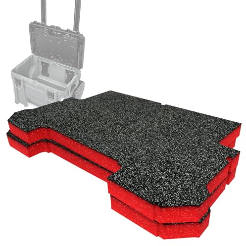 Shadow Foam Einsatz-Set, kompatibel mit Flex Stack Pack Rollbox, Schneiden und Schälen von Schaumstoff für Werkzeugkasten-Organisation (Rot, 30 mm)