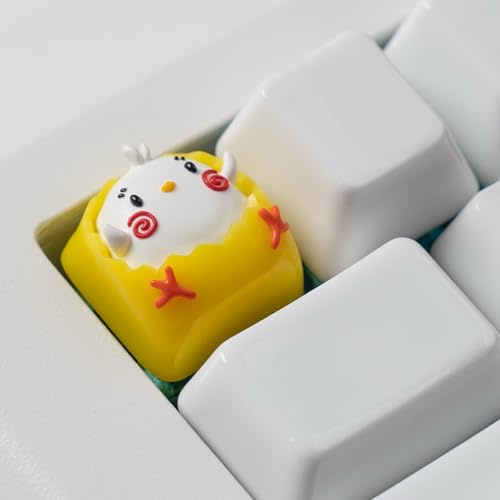 ULTRAEQUIP Artisan Keycaps, Cute Kawaii Chick-Shaped Keycaps, Resin Handmade, Single 1U Replace Key for ESC Key Mechanical Keyboard