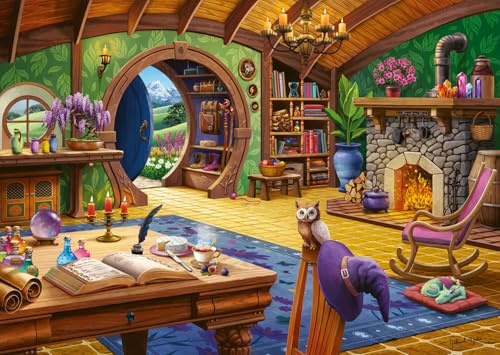 Ravensburger USA Jigsaw Nationals - Charmed Cottage - 1000 Teile Puzzle - Bezaubernde Fantasy-Szene von Nathanael Mortensen - Entspannende und befriedigende Herausforderung - ab 14 Jahren
