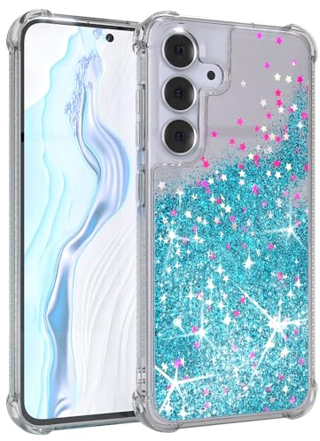 EAZY CASE - Glitzer Hülle - kompatibel mit Galaxy S25 FE Handyhülle für Galaxy S25 FE Hülle Silikon leichtes Shiny Cover stoßfestes Phone Case als Fallschutz in Liquid - Blau