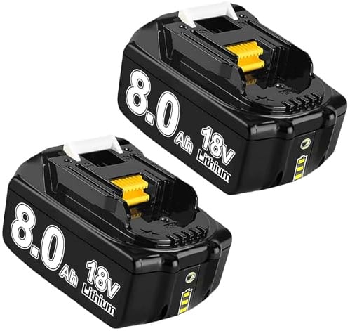 2 X 8,0Ah Ersatz für Makita Akku 18V Kompatibel mit Makita 18V Akku BL1860B BL1850B BL1830 BL1860 BL1850 BL1815 BL1845 BL1820 BL1840 194205-3 LXT-400 (2PC-8.0Ah)