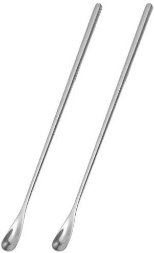 BCOATH Cuillère à Nourriture Facile à Utiliser et Polyvalente pour Reptiles Lot de 2 Pièces en Acier Inoxydable Argenté pour Nourrir Lézards et Petits Animaux