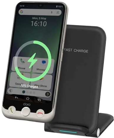acce2s Support Chargeur sans Fil pour Doro Aurora A30 A10 A20 15W Double Zone Visio