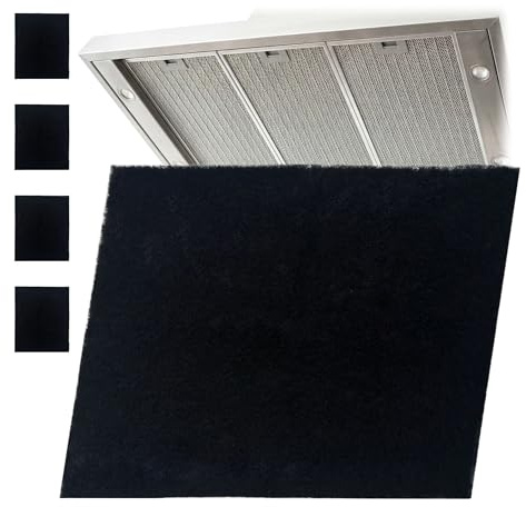 Relaxdays Filtres pour hotte aspirante, lot de 5, 57 x 47 cm, noir | découpables, filtres à graisse non-tissés