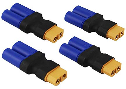 4 Stück XT60-Stecker auf Stecker EC5-Adapter, Adapter XT60 auf Stecker EC5-Steckeradapter Keine Kabel RC LiPo-Batterieanschlüsse