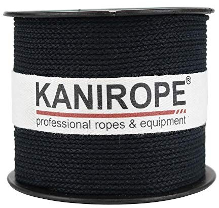 Kanirope® Baumwollseil COBRAID 1,5mm 500m Farbe Schwarz 8-fach geflochten