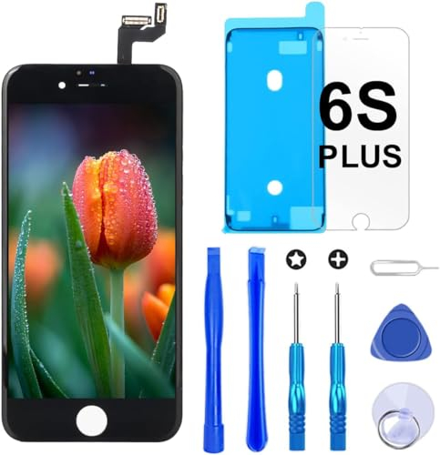 Brinonac Für iPhone 6S Plus Display LCD Touchscreen Digitizer Ersatz Bildschirm Front Komplettes Glas mit Werkzeug und Display Schutzfolie (5,5, Schwarz)