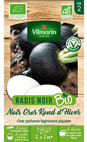 Vilmorin - sachet graines Radis Noir Gros Rond d'hiver BIO