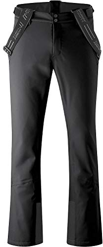Maier Sports Anton Slim, Enganliegende Herren Skihose, Wasserdichte Schneehose, Stretchmaterial und verstellbarer Bund, PFC-frei, mTHERM Wattierung & mTEX Wetterschutz, Schwarz, Gr. 48 (W33/L32)
