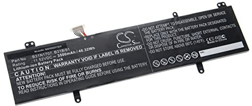 vhbw batteria compatibile con Asus A411UF, F411UF, P1410UF, S4100V, S4100VN8550U, S410U, S410UA, S410UF notebook (3500mAh, 11,52V, Li-Ion)