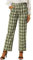 Allegra K Damen Plaid Pants Elastische Taille Casual Arbeit Büro Lange Hose - Grün - Mittel