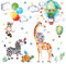 Little Deco Wandtattoo Kinderzimmer Mädchen Junge Deko Wandsticker Tiere Wald Safari I Wandbild 40 x 35 cm (BxH) I Ballon Spielzimmer Baby Aufkleber DL212-19