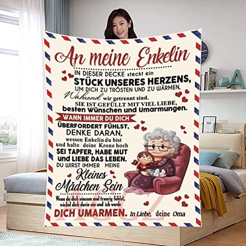 ACCZ Kuscheldecke Flauschige Personalisierte Decke Geschenke An Meine Enkelin, Enkelin Geschenke von Oma,Super Weiche Decke Flanell Mikrofaser Quilts Sofa,Geburtstag,Weihnachten…