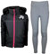 MS-Trachten Kinder Reitset Eva Softshell Reitjacke schwarz mit Silikon-Vollbesatz Reitleggings Grau (122/128)