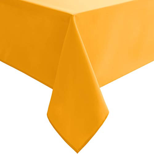 Hiasan Kleine Tischdecke für quadratische Tische, wasserdicht und auslaufsicher, waschbar, Stofftischdecke für Esszimmer, Frühlingsparty (Orange-Gelb, 101,6 x 101,6 cm)
