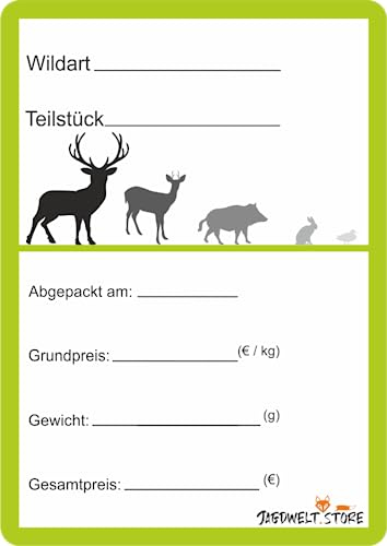 Wildbret Etiketten zur Kennzeichnung von Wildfleisch 6 x 9 cm Neutral (100)