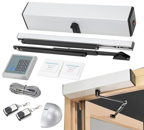 CDZHLTG Automatischer Türöffner Elektrisch Schwingtüröffner Handicap Türöffner 50W mit 2 Fernbedienung Flügeltoröffner Torantrieb Flügeltor Motoröffner Tor Antrieb 150KG/330lbs für Behinderte Menschen